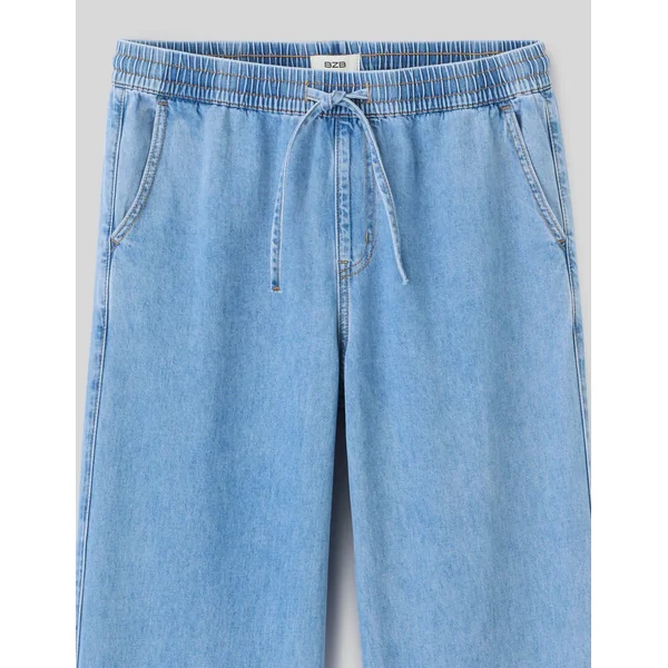 Pantalon fluide en jean Bleu moyen