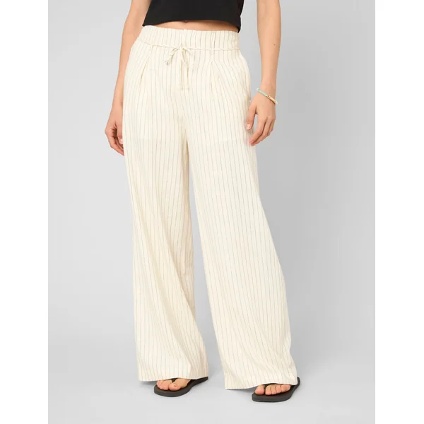 Pantalon fluide rayé Marron foncée