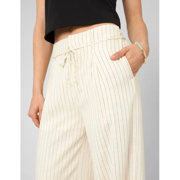 Pantalon fluide rayé Marron foncée
