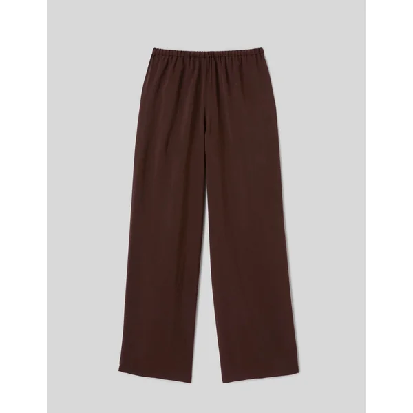 Pantalon fluide taille élastiquée Marron foncée