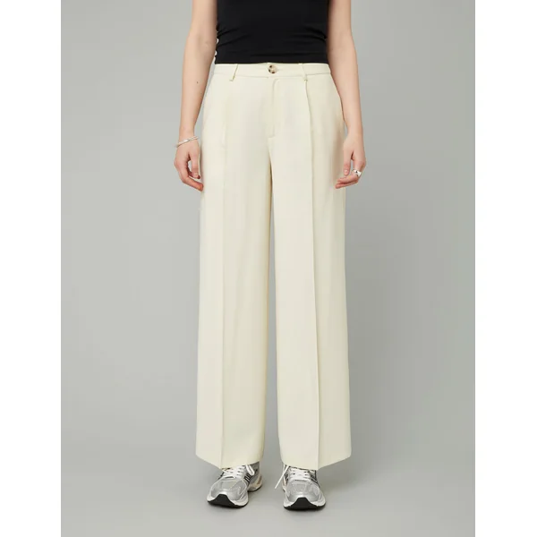 Pantalon fluide à pinces Jaune