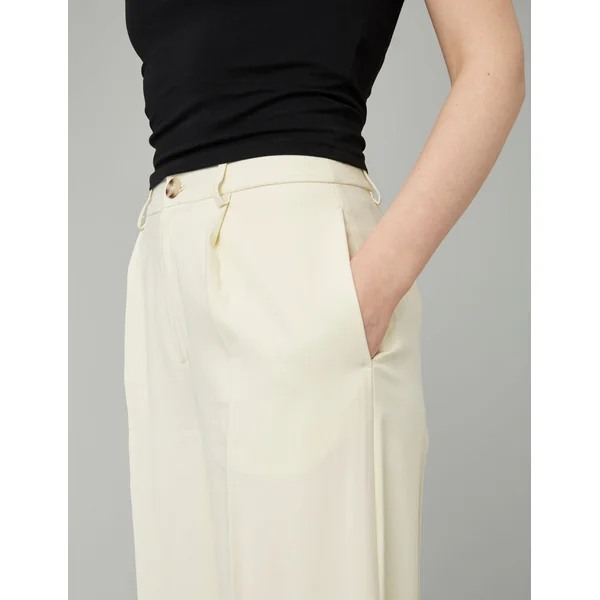 Pantalon fluide à pinces Jaune