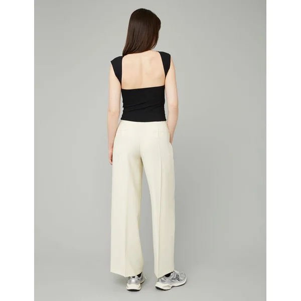 Pantalon fluide à pinces Jaune