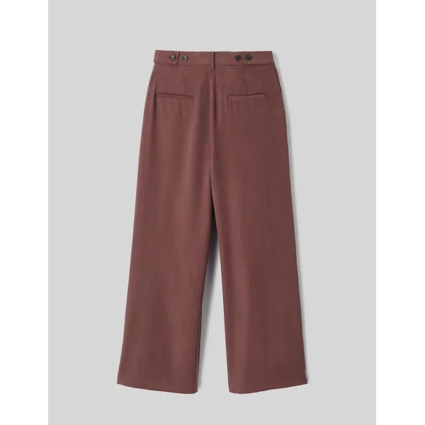 Pantalon fluide à pinces Marron