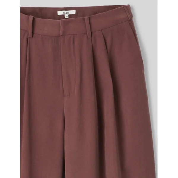 Pantalon fluide à pinces Marron
