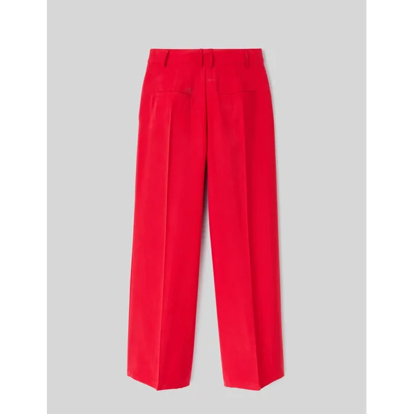 Pantalon fluide à pinces Rouge