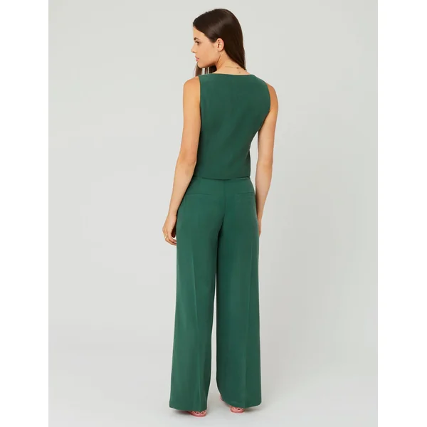 Pantalon fluide à pinces Vert