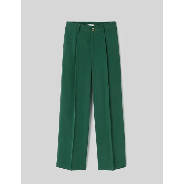 Pantalon fluide à pinces Vert