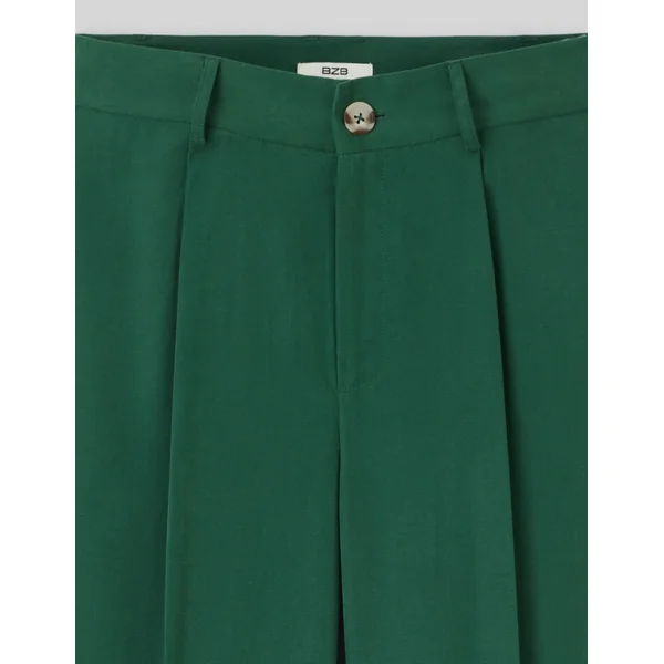 Pantalon fluide à pinces Vert