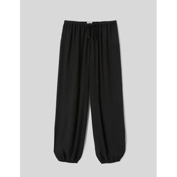Pantalon fluide élastiqué bas Noir