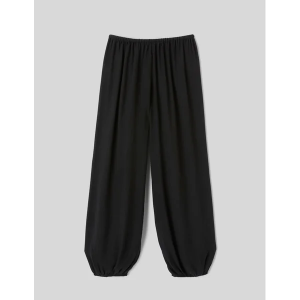 Pantalon fluide élastiqué bas Noir