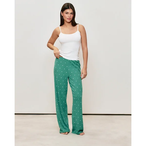 Pantalon jersey motifs cœurs
