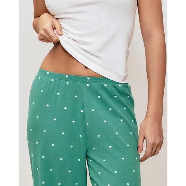 Pantalon jersey motifs cœurs
