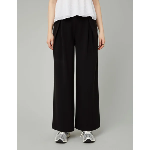 Pantalon large à pinces Noir