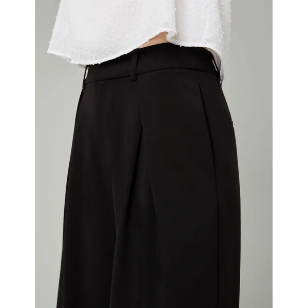 Pantalon large à pinces Noir