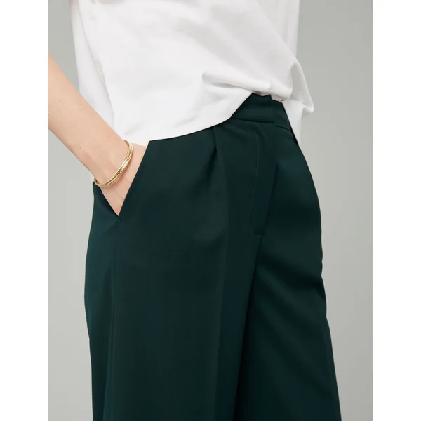 Pantalon large à pinces Vert sapin