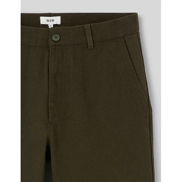 Pantalon loose canvas Kaki foncé