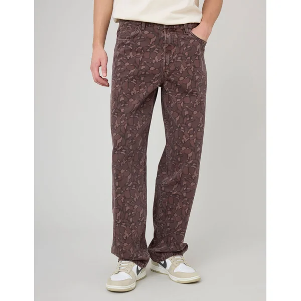 Pantalon loose imprimé Marron foncée