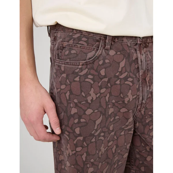 Pantalon loose imprimé Marron foncée