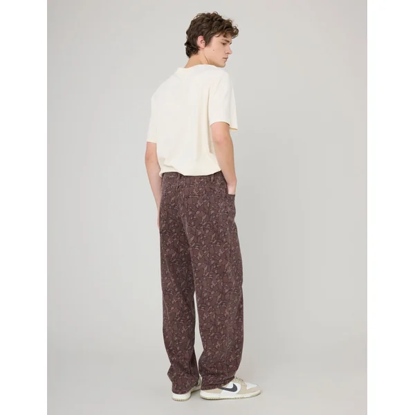 Pantalon loose imprimé Marron foncée