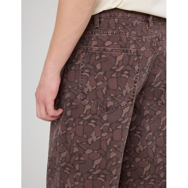 Pantalon loose imprimé Marron foncée