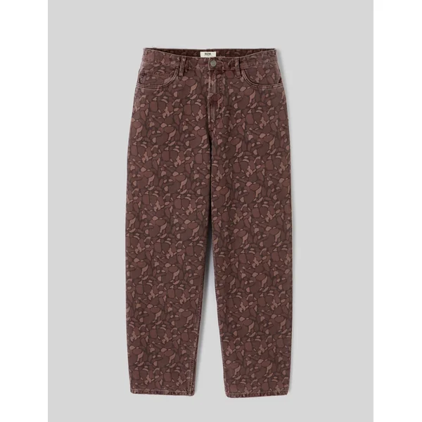 Pantalon loose imprimé Marron foncée