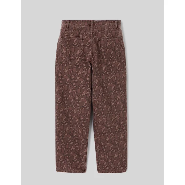Pantalon loose imprimé Marron foncée
