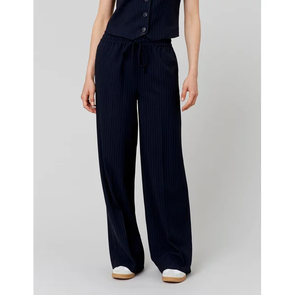 Pantalon rayé polyester recyclé Bleu foncé