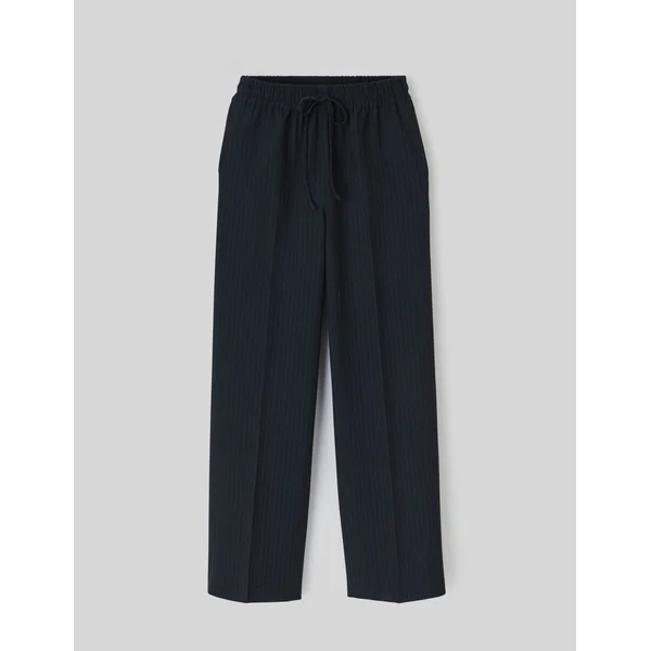 Pantalon rayé polyester recyclé Bleu foncé