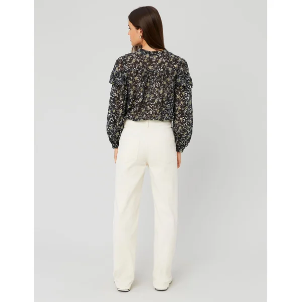 Pantalon straight velours Naturel