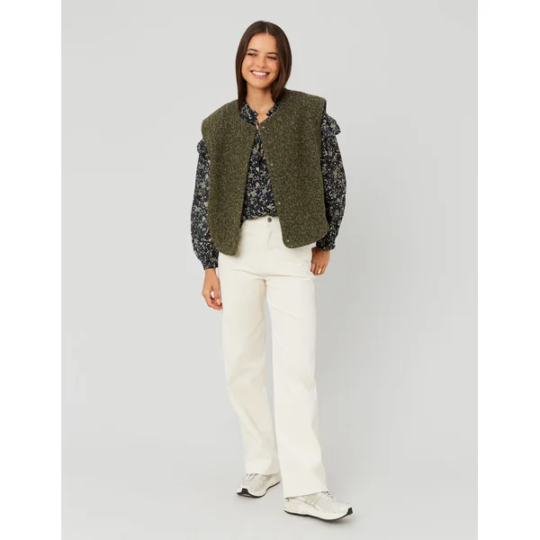 Pantalon straight velours Naturel