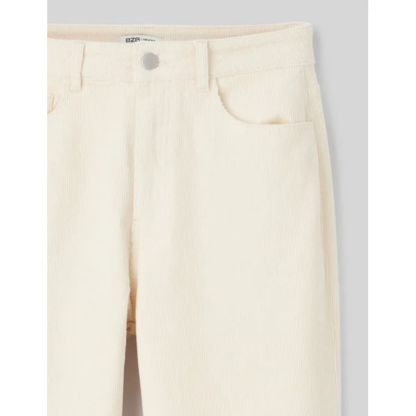 Pantalon straight velours Naturel