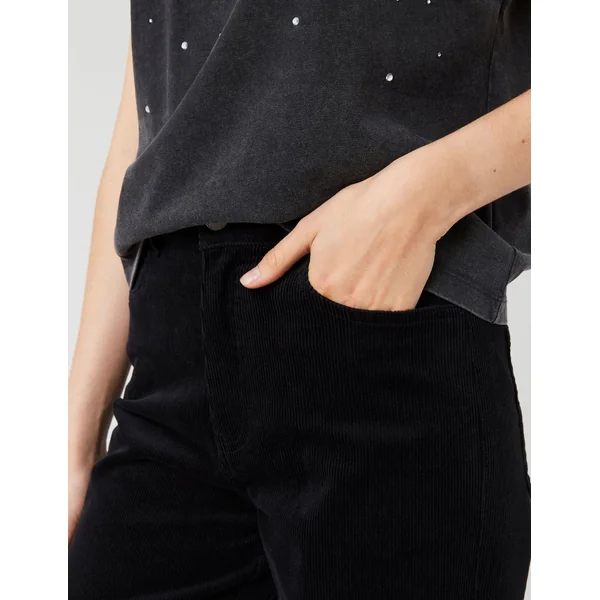 Pantalon straight velours Noir