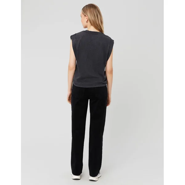 Pantalon straight velours Noir