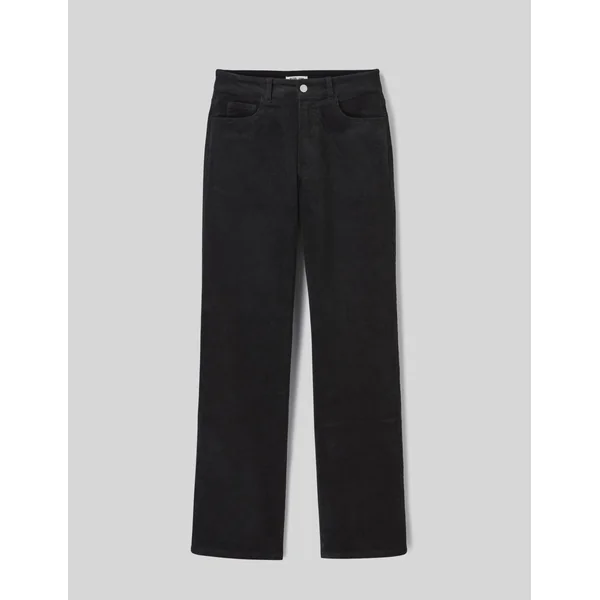 Pantalon straight velours Noir