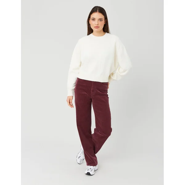 Pantalon straight velours Pourpre