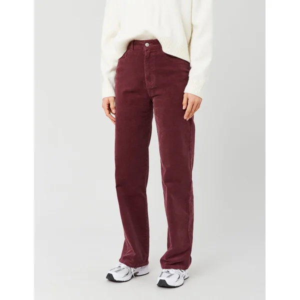 Pantalon straight velours Pourpre