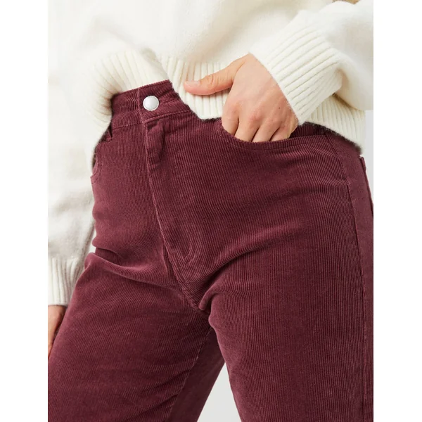 Pantalon straight velours Pourpre