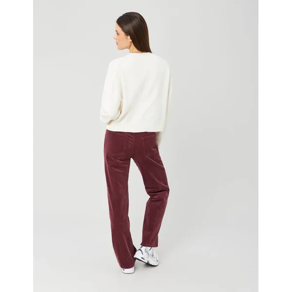Pantalon straight velours Pourpre