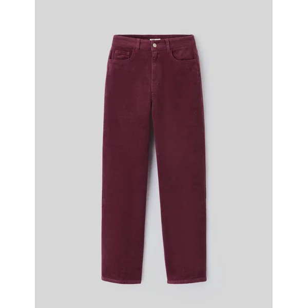 Pantalon straight velours Pourpre