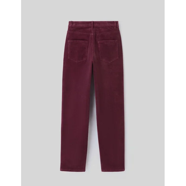 Pantalon straight velours Pourpre