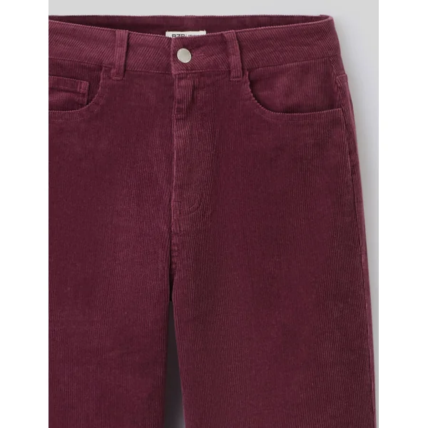 Pantalon straight velours Pourpre