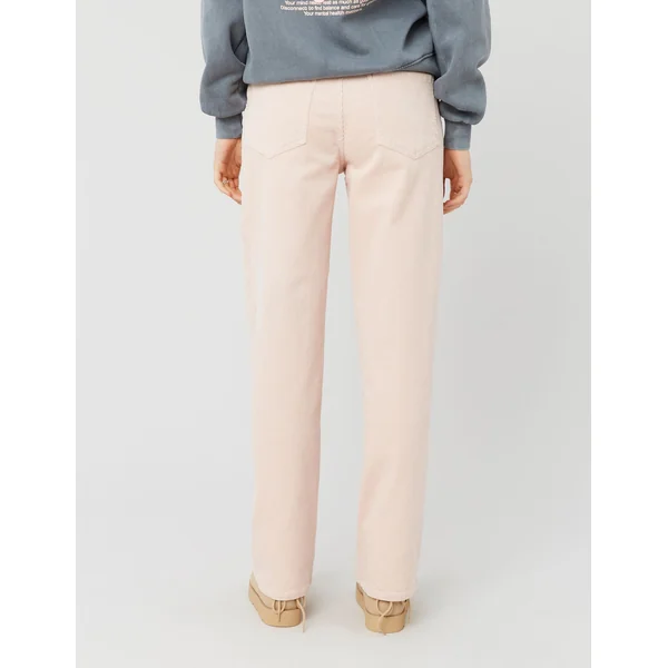 Pantalon straight velours Rose pâle