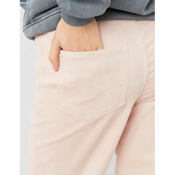 Pantalon straight velours Rose pâle