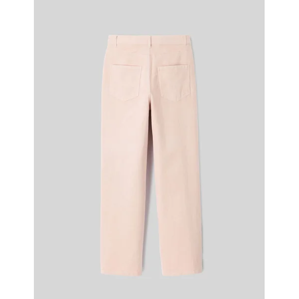 Pantalon straight velours Rose pâle
