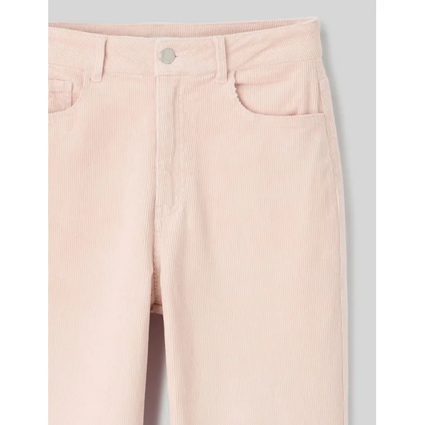 Pantalon straight velours Rose pâle