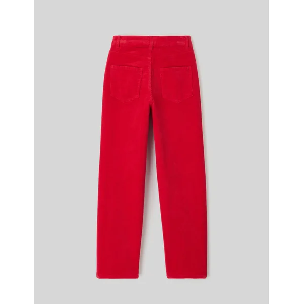Pantalon straight velours Rouge