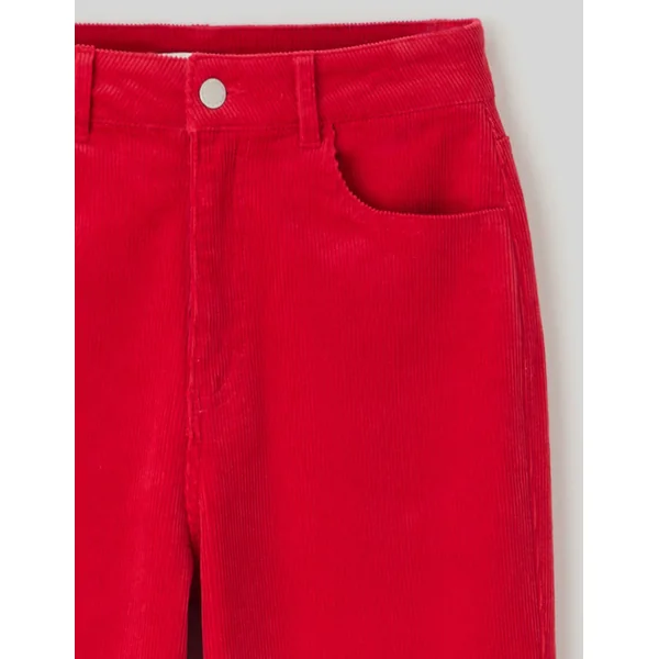Pantalon straight velours Rouge