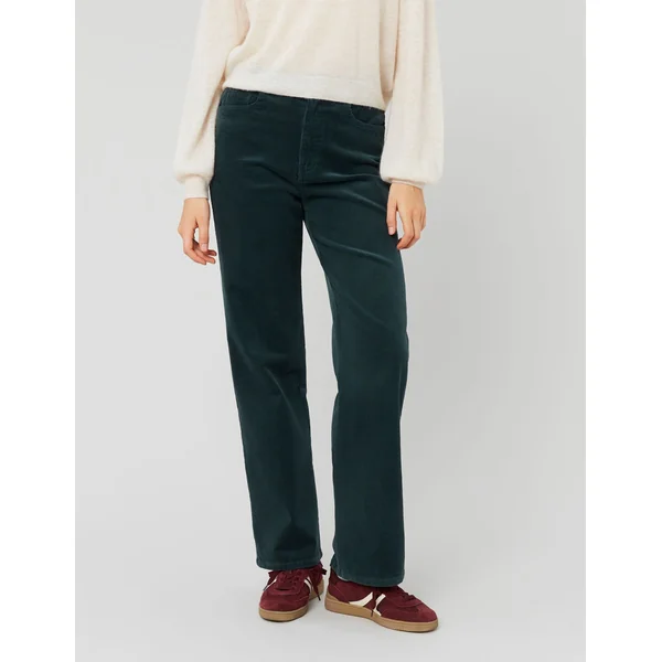 Pantalon straight velours Vert sapin