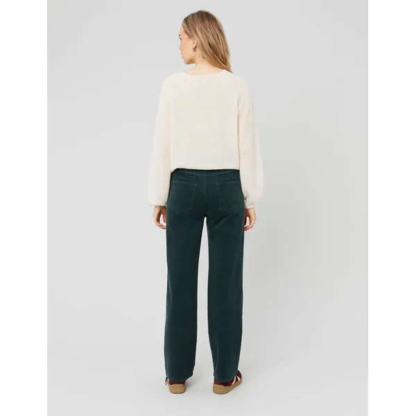 Pantalon straight velours Vert sapin